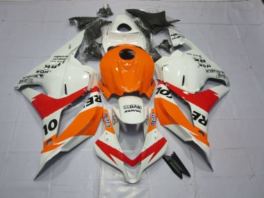 Light Orange and White Repsol 2009-2012 Honda CBR600RR Motorcycle Fairings