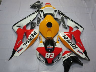 Light Orange White Repsol 2006-2007 Honda CBR1000RR Motorcycle Fairings