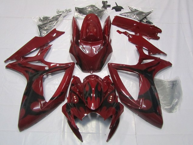 Maroon Red 2006-2007 Suzuki GSXR 600-750 Motorcycle Fairings Maroon Red 2006-2007 Suzuki GSXR 600-750 Motorcycle Fairings