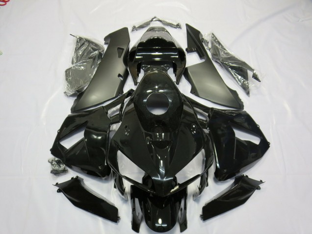 Matte and Gloss Black 2005-2006 Honda CBR600RR Motorcycle Fairings Matte and Gloss Black 2005-2006 Honda CBR600RR Motorcycle Fairings