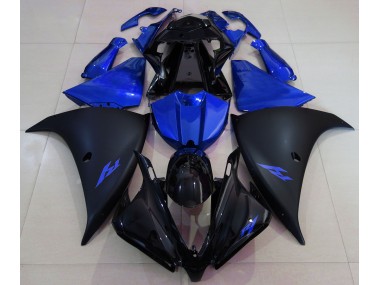 Matte Black and Blue 2013-2014 Yamaha R1 Motorcycle Fairings