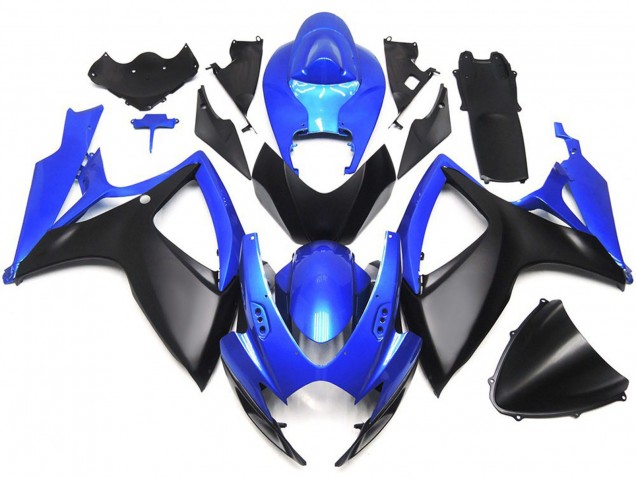 Matte Black and Blue OEM Custom Style 2006-2007 Suzuki GSXR 600-750 Motorcycle Fairings Matte Black and Blue OEM Custom Style 2006-2007 Suzuki GSXR 600-750 Motorcycle Fairings