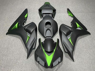 Matte Black and Green 2006-2007 Honda CBR1000RR Motorcycle Fairings