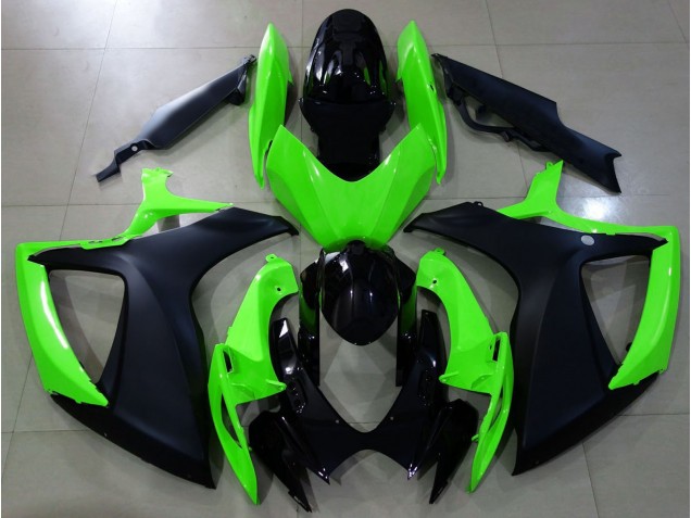 Matte Black and Green 2006-2007 Suzuki GSXR 600-750 Motorcycle Fairings Matte Black and Green 2006-2007 Suzuki GSXR 600-750 Motorcycle Fairings
