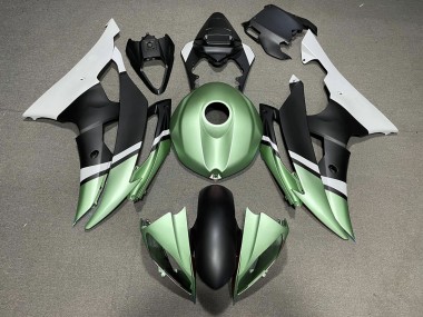 Matte Black and Green 2008-2016 Yamaha R6 Motorcycle Fairings
