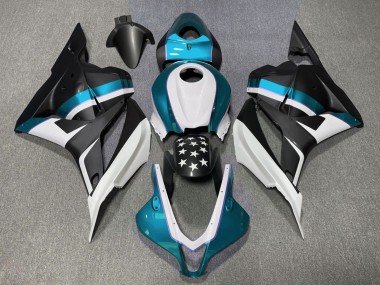 Matte Black and Light Blue Star 2009-2012 Honda CBR600RR Motorcycle Fairings