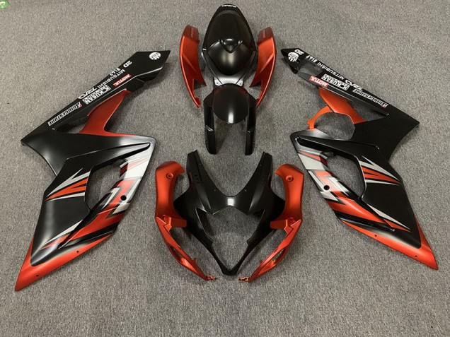 Matte Black and Orange 2005-2006 Suzuki GSXR 1000 Motorcycle Fairings Matte Black and Orange 2005-2006 Suzuki GSXR 1000 Motorcycle Fairings