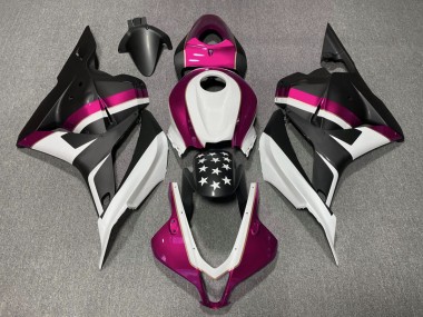 Matte Black and Pink Star 2009-2012 Honda CBR600RR Motorcycle Fairings