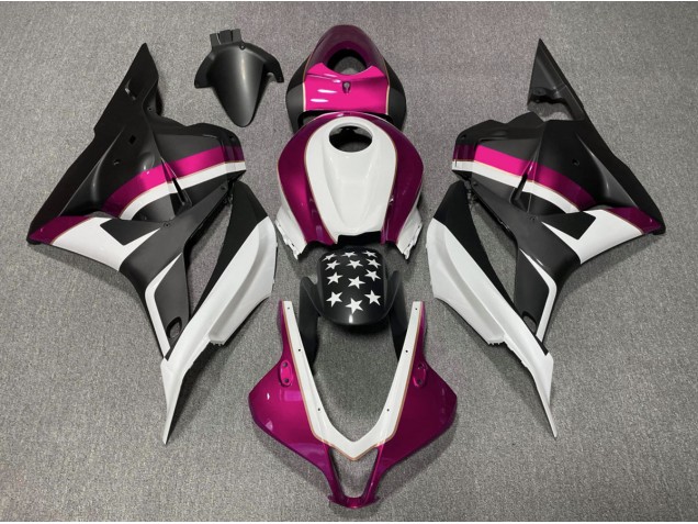 Matte Black and Pink Star 2009-2012 Honda CBR600RR Motorcycle Fairings Matte Black and Pink Star 2009-2012 Honda CBR600RR Motorcycle Fairings