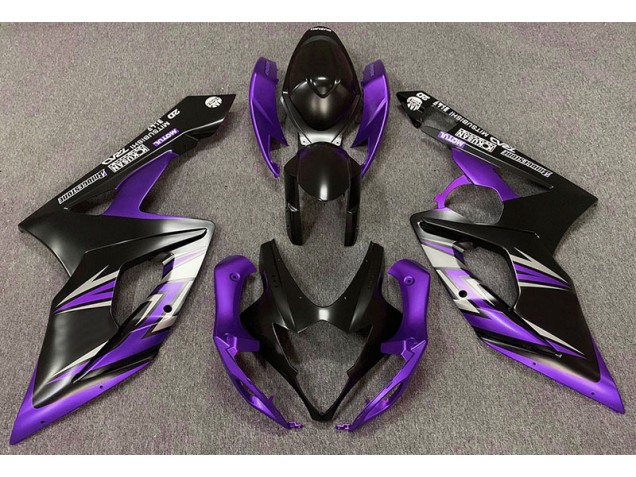 Matte Black and Purple 2005-2006 Suzuki GSXR 1000 Motorcycle Fairings Matte Black and Purple 2005-2006 Suzuki GSXR 1000 Motorcycle Fairings