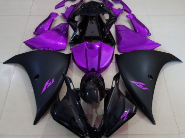 Matte Black and Purple 2013-2014 Yamaha R1 Motorcycle Fairings