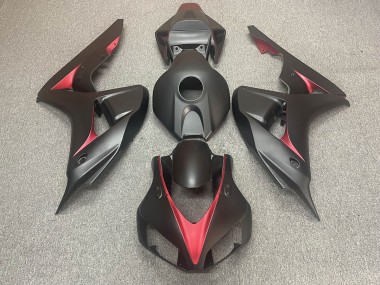 Matte Black and Red 2006-2007 Honda CBR1000RR Motorcycle Fairings