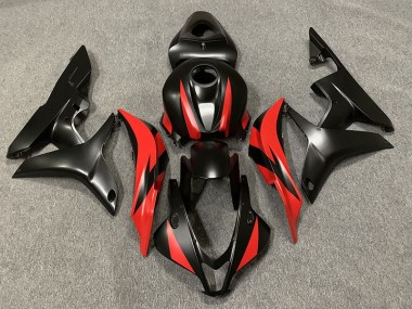 Matte Black and Red 2007-2008 Honda CBR600RR Motorcycle Fairings