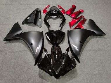 Matte Black and Red 2009-2012 Yamaha R1 Motorcycle Fairings