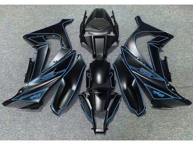 Matte Black & Blue Lining 2011-2015 Kawasaki ZX10R Motorcycle Fairings