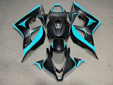 Matte Black & Cyan 2007-2008 Honda CBR600RR Motorcycle Fairings