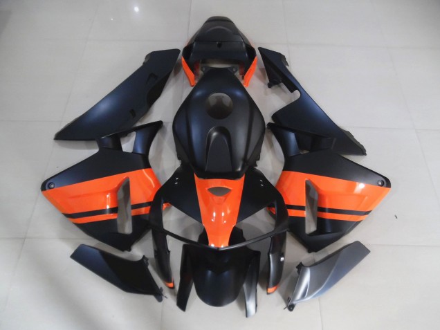 Matte Black & Gloss Orange 2005-2006 Honda CBR600RR Motorcycle Fairings Matte Black & Gloss Orange 2005-2006 Honda CBR600RR Motorcycle Fairings
