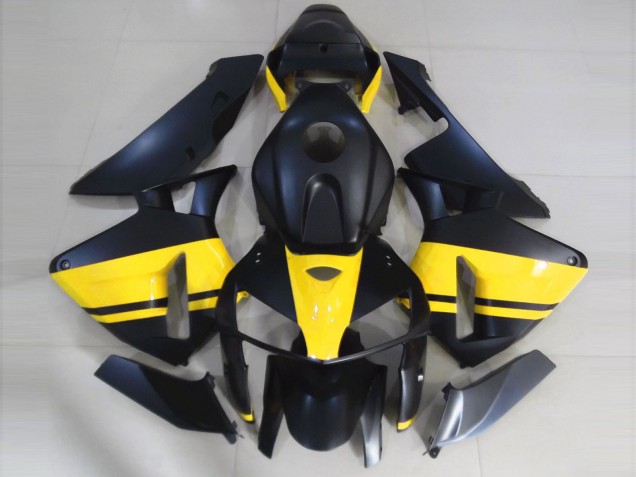 Matte Black & Gloss Yellow 2005-2006 Honda CBR600RR Motorcycle Fairings Matte Black & Gloss Yellow 2005-2006 Honda CBR600RR Motorcycle Fairings