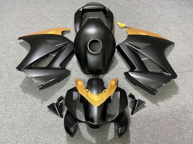 Matte Black & Gold 2002-2012 Honda VFR800 Motorcycle Fairings Matte Black & Gold 2002-2012 Honda VFR800 Motorcycle Fairings