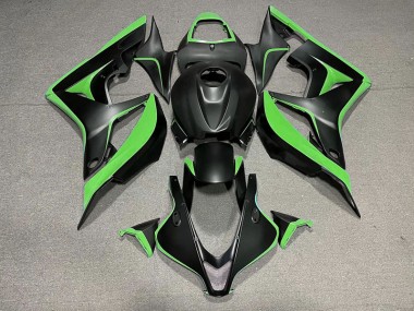 Matte Black & Green 2007-2008 Honda CBR600RR Motorcycle Fairings