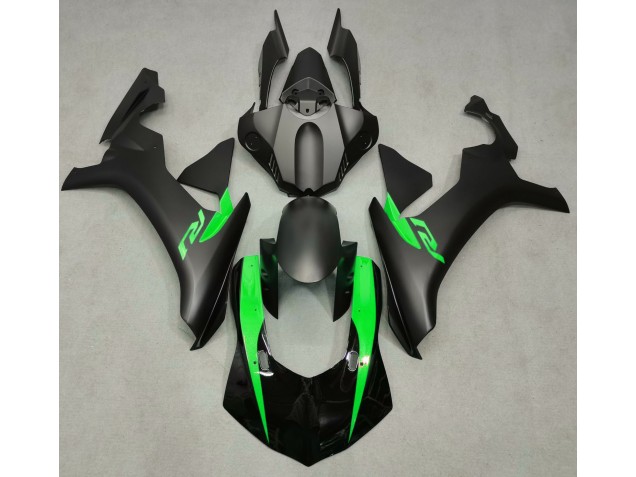 Matte Black & Green 2015-2019 Yamaha R1 Motorcycle Fairings Matte Black & Green 2015-2019 Yamaha R1 Motorcycle Fairings