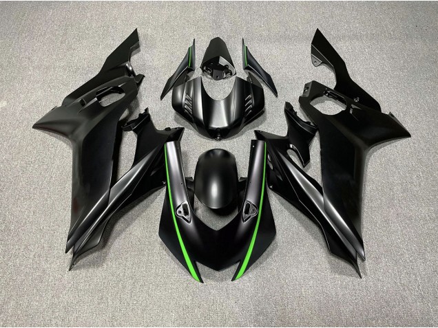Matte Black & Green Accents 2017-2019 Yamaha R6 Motorcycle Fairings Matte Black & Green Accents 2017-2019 Yamaha R6 Motorcycle Fairings