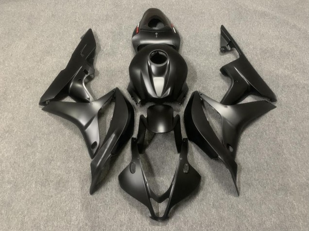 Matte Black & Logos 2007-2008 Honda CBR600RR Motorcycle Fairings Matte Black & Logos 2007-2008 Honda CBR600RR Motorcycle Fairings