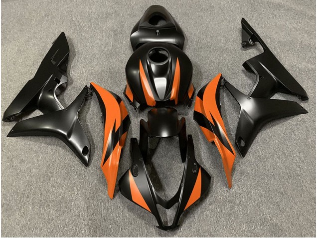 Matte Black & Orange Design 2007-2008 Honda CBR600RR Motorcycle Fairings Matte Black & Orange Design 2007-2008 Honda CBR600RR Motorcycle Fairings