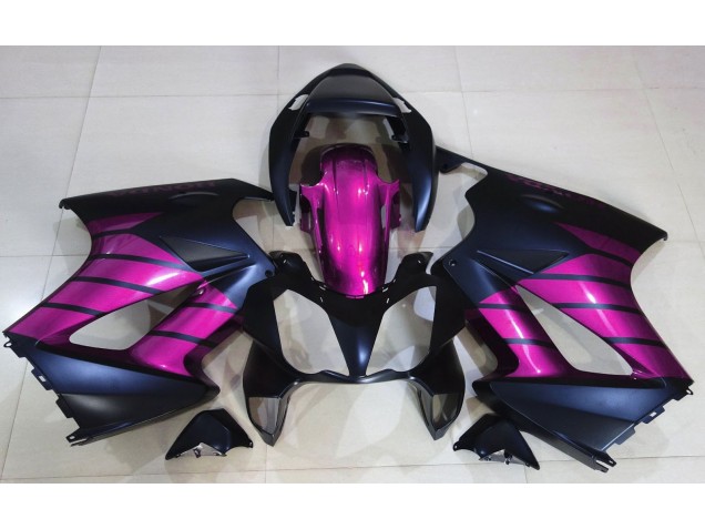 Matte Black & Pink 2002-2012 Honda VFR800 Motorcycle Fairings Matte Black & Pink 2002-2012 Honda VFR800 Motorcycle Fairings