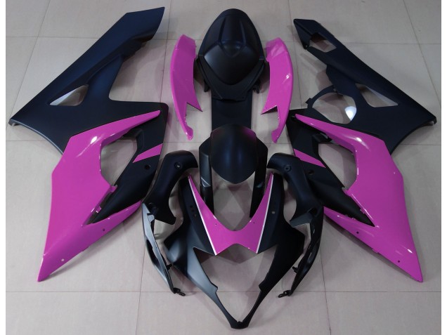 Matte Black & Pink 2005-2006 Suzuki GSXR 1000 Motorcycle Fairings Matte Black & Pink 2005-2006 Suzuki GSXR 1000 Motorcycle Fairings