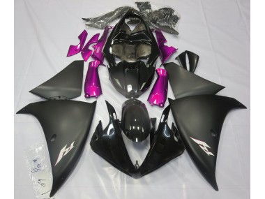 Matte Black & Pink 2009-2012 Yamaha R1 Motorcycle Fairings