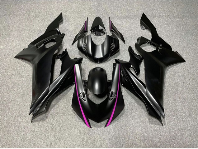 Matte Black & Pink Accents 2017-2019 Yamaha R6 Motorcycle Fairings Matte Black & Pink Accents 2017-2019 Yamaha R6 Motorcycle Fairings