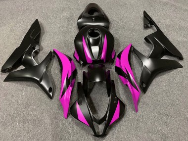 Matte Black & Pink Design 2007-2008 Honda CBR600RR Motorcycle Fairings