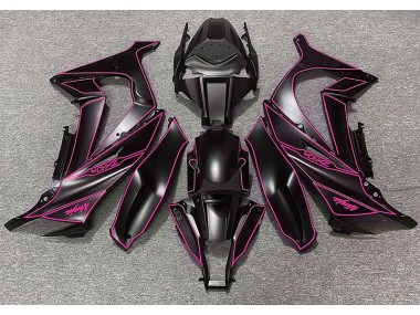 Matte Black & Pink Lining 2011-2015 Kawasaki ZX10R Motorcycle Fairings