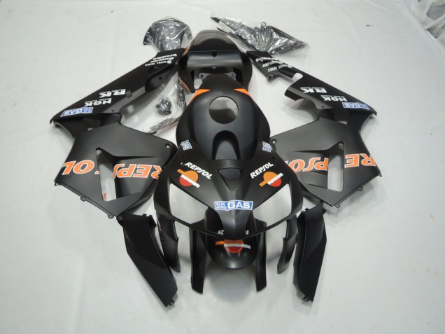 Matte Black Repsol 2003-2004 Honda CBR600RR Motorcycle Fairings Matte Black Repsol 2003-2004 Honda CBR600RR Motorcycle Fairings