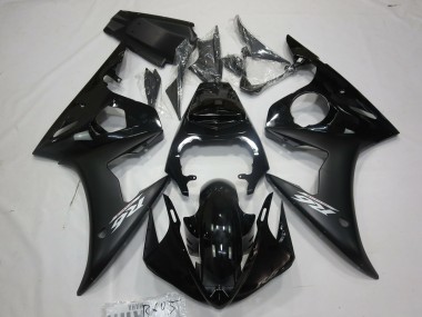 Matte Black White Decal 2003-2005 Yamaha R6 Motorcycle Fairings