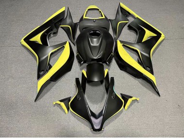 Matte Black & Yellow 2007-2008 Honda CBR600RR Motorcycle Fairings