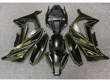 Matte Black & Yellow Lining 2011-2015 Kawasaki ZX10R Motorcycle Fairings