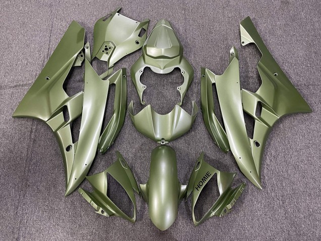 Matte Green 2006-2007 Yamaha R6 Motorcycle Fairings Matte Green 2006-2007 Yamaha R6 Motorcycle Fairings