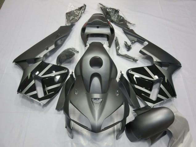 Matte Grey & Black 2005-2006 Honda CBR600RR Motorcycle Fairings Matte Grey & Black 2005-2006 Honda CBR600RR Motorcycle Fairings