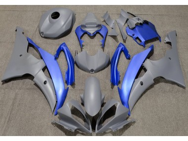 Matte Grey & Blue 2008-2016 Yamaha R6 Motorcycle Fairings