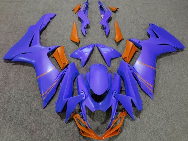 Matte Ocean Blue & Orange 2011-2020 Suzuki GSXR 600-750 Motorcycle Fairings