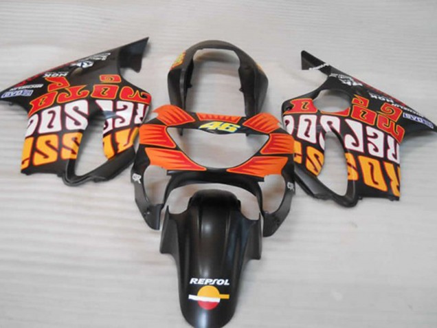 Matte Orange Black and Red 1999-2000 Honda CBR600 F4 Motorcycle Fairings Matte Orange Black and Red 1999-2000 Honda CBR600 F4 Motorcycle Fairings