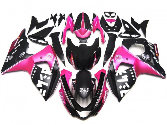 Matte Pink Custom Logos 2009-2016 Suzuki GSXR 1000 Motorcycle Fairings Matte Pink Custom Logos 2009-2016 Suzuki GSXR 1000 Motorcycle Fairings