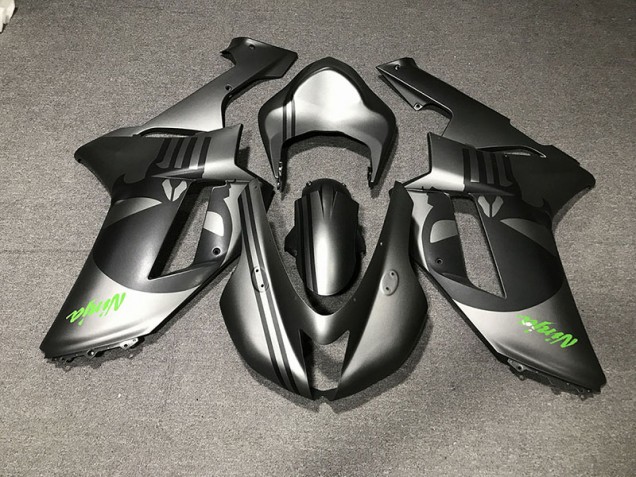 Matte Silver & Skull 2007-2008 Kawasaki ZX6R Motorcycle Fairings