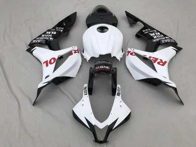 Matte White & Red Repsol 2007-2008 Honda CBR600RR Motorcycle Fairings Matte White & Red Repsol 2007-2008 Honda CBR600RR Motorcycle Fairings