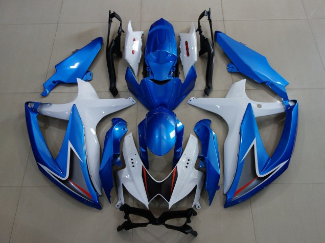 Metallic Blue & White 2008-2010 Suzuki GSXR 600-750 Motorcycle Fairings Metallic Blue & White 2008-2010 Suzuki GSXR 600-750 Motorcycle Fairings