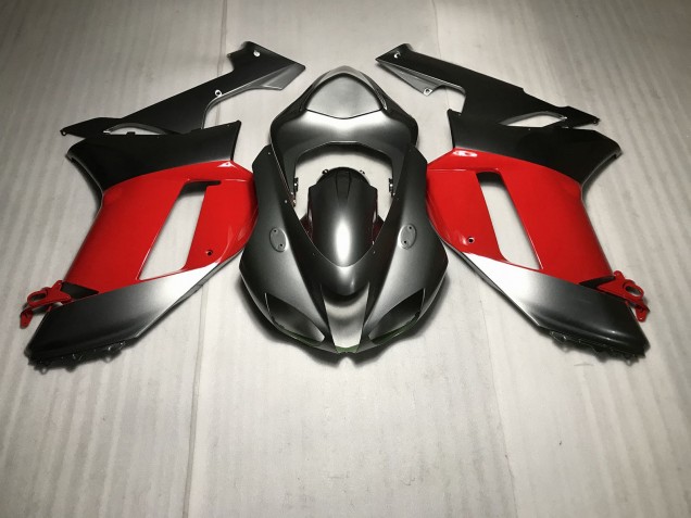 Metallic Silver with Red 2007-2008 Kawasaki ZX6R Motorcycle Fairings Metallic Silver with Red 2007-2008 Kawasaki ZX6R Motorcycle Fairings