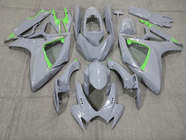 Nardo and Green Trim 2006-2007 Suzuki GSXR 600-750 Motorcycle Fairings