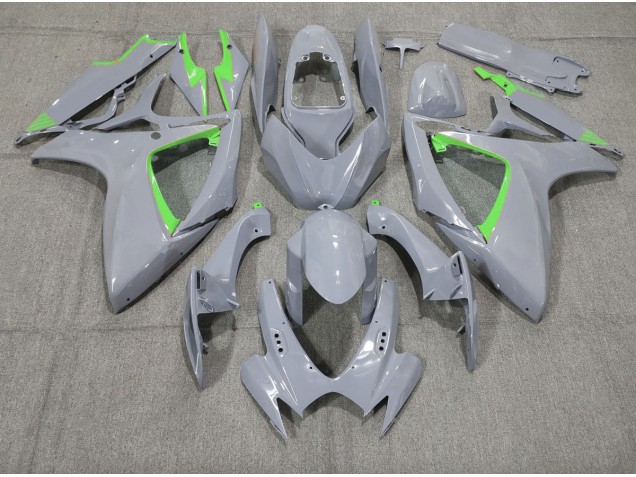 Nardo and Green Trim 2006-2007 Suzuki GSXR 600-750 Motorcycle Fairings Nardo and Green Trim 2006-2007 Suzuki GSXR 600-750 Motorcycle Fairings